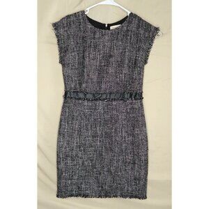 Rhyme Los Angeles Gray Tweed Sheath Mini Dress Silver Weave Women's Size XS